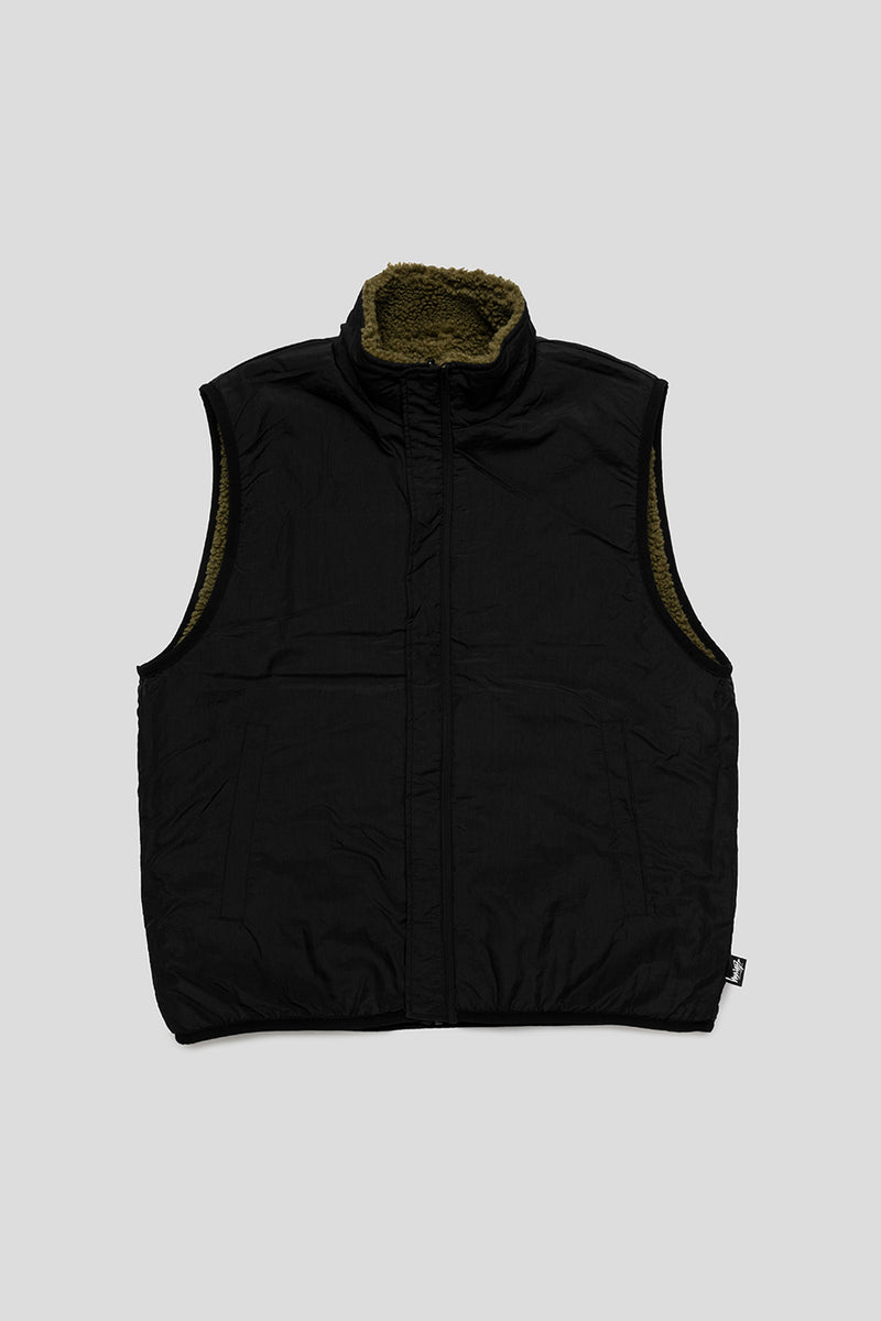 Stussy Sherpa Reversible Vest 'Olive' – Foosh