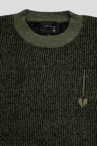 Chunky Rib Crew Knit 'Green'