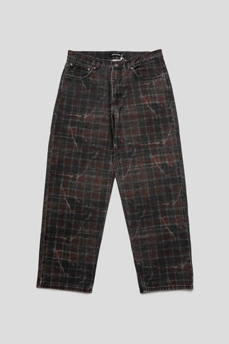 Distressed Plaid Fecke Jeans