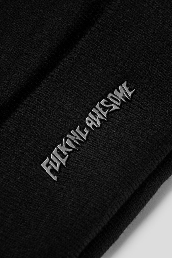 Metal Stamp Logo Cuff Beanie