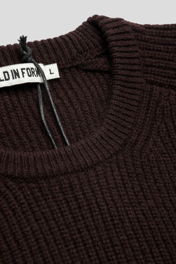 Merino Rib Knit Sweater 'Coffee Brown'