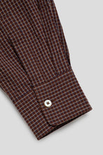 Load image into Gallery viewer, Kuzushi Seersucker Work Shirt 'Brown / Blue Check'