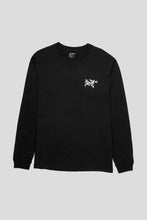 Load image into Gallery viewer, Kragg SL Cotton Bird Tile Long Sleeve Shirt &#39;Black / Arctic Silk&#39;