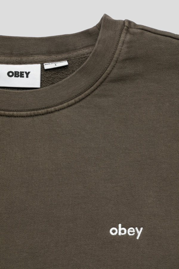 Obey Lowercase Pigment Crew 'Black Olive'