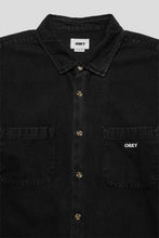 Load image into Gallery viewer, Obey Charlie Denim Woven Shirt 'Faded Black'