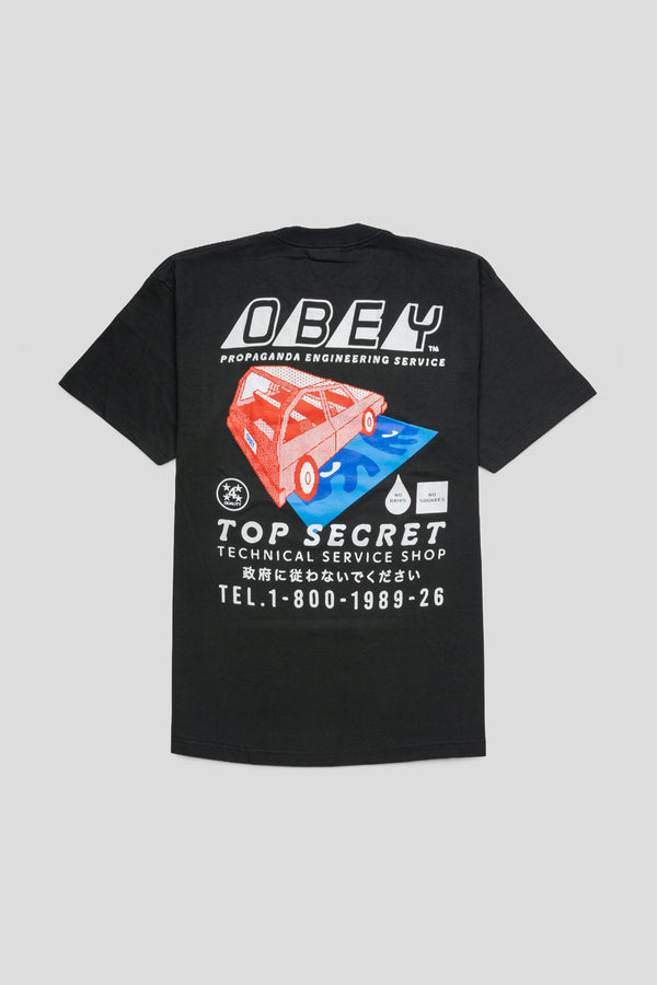 Obey Top Secret Heavyweight Tee 'Vintage Black'