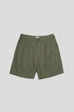Load image into Gallery viewer, Foster Pleated Linen Short 'Smokey Olive'