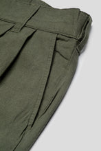Load image into Gallery viewer, Foster Pleated Linen Short 'Smokey Olive'