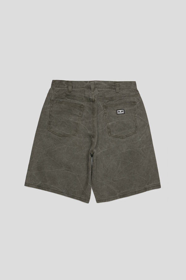 Bigwig Baggy Denim Short 'Black Olive Wrinkle Wash'