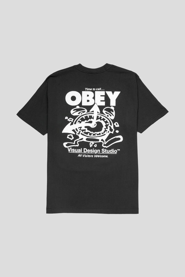 Time to Call Obey Heavyweight Tee 'Vintage Black'