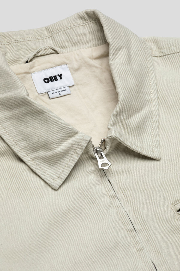 Obey Walter Work Jacket 'Silver Birch Faded Wash'