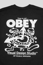 Load image into Gallery viewer, Time to Call Obey Heavyweight Tee 'Vintage Black'
