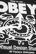 Load image into Gallery viewer, Time to Call Obey Heavyweight Tee 'Vintage Black'