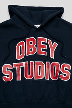 Cargar imagen en el visor de la galería, Obey Women's Studios Collegiate Hoodie 'Dark Navy'
