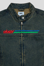 Cargar imagen en el visor de la galería, Obey Women's Rove Moto Jacket 'Yellow Tint Wash'