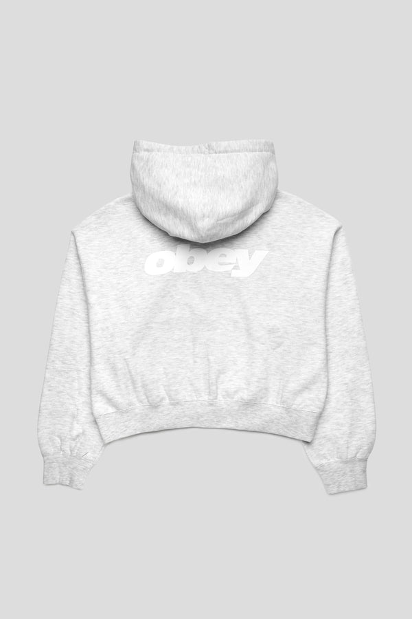 Women's League Cropped Zip Hoodie 'Ash Heather Grey'