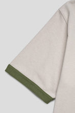 Load image into Gallery viewer, Ringer Tee 'Pale Taupe / Army Green'