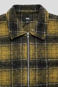 Wool Plaid Zip Shirt 'Yellow'