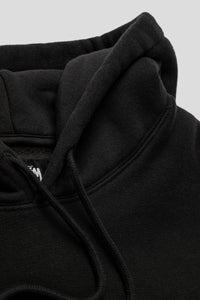 Satin Patch Oversized Hoodie 'Washed Black'