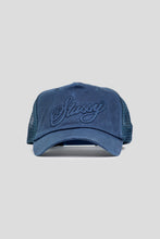 Load image into Gallery viewer, Cursive Stitch Trucker Cap 'Navy'