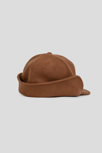 Ear Flap Wool Crown Cap 'Brown'