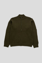 Load image into Gallery viewer, Military Patch Zip Sweater 'Green'