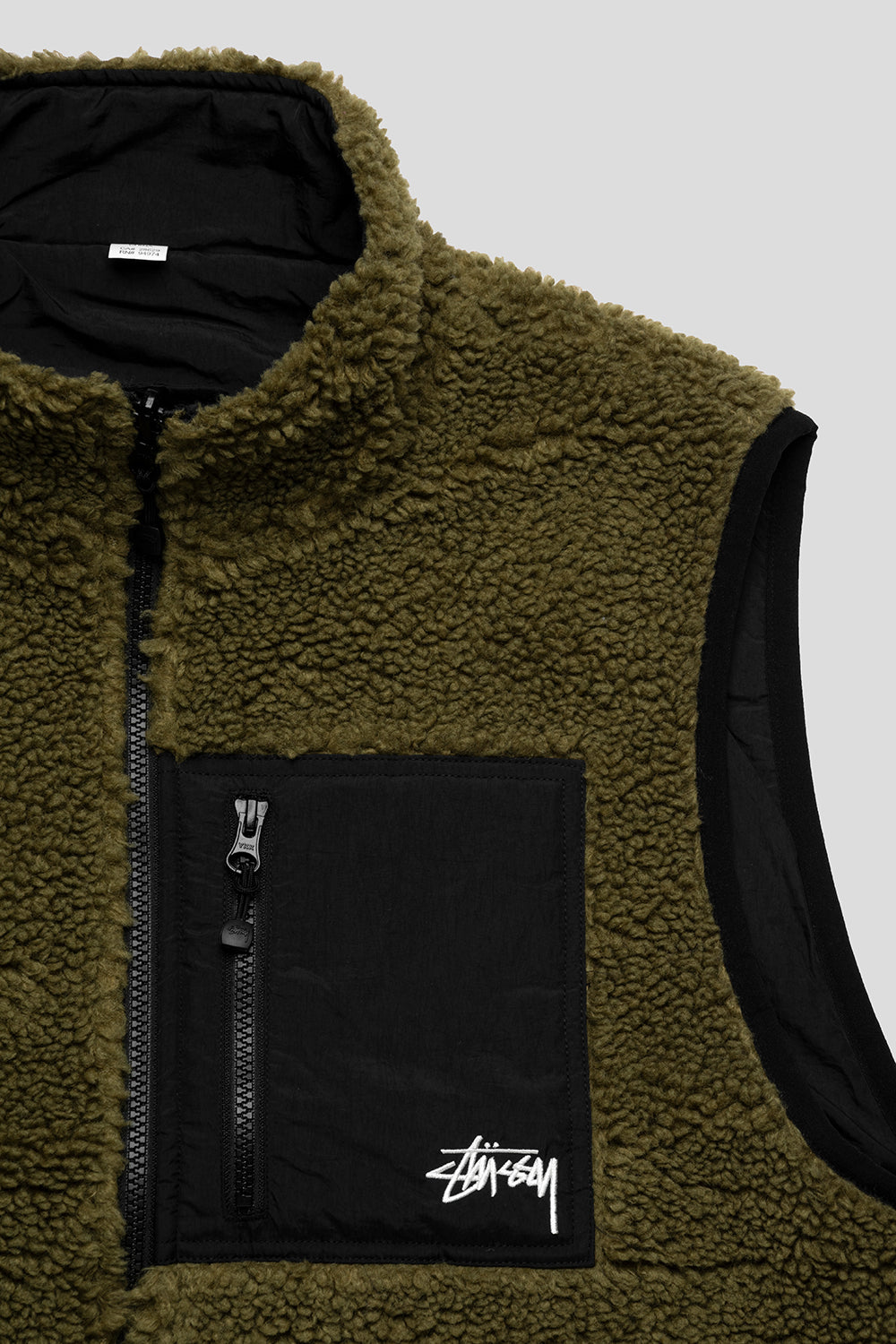 Stussy Sherpa Reversible Vest 'Olive' – Foosh