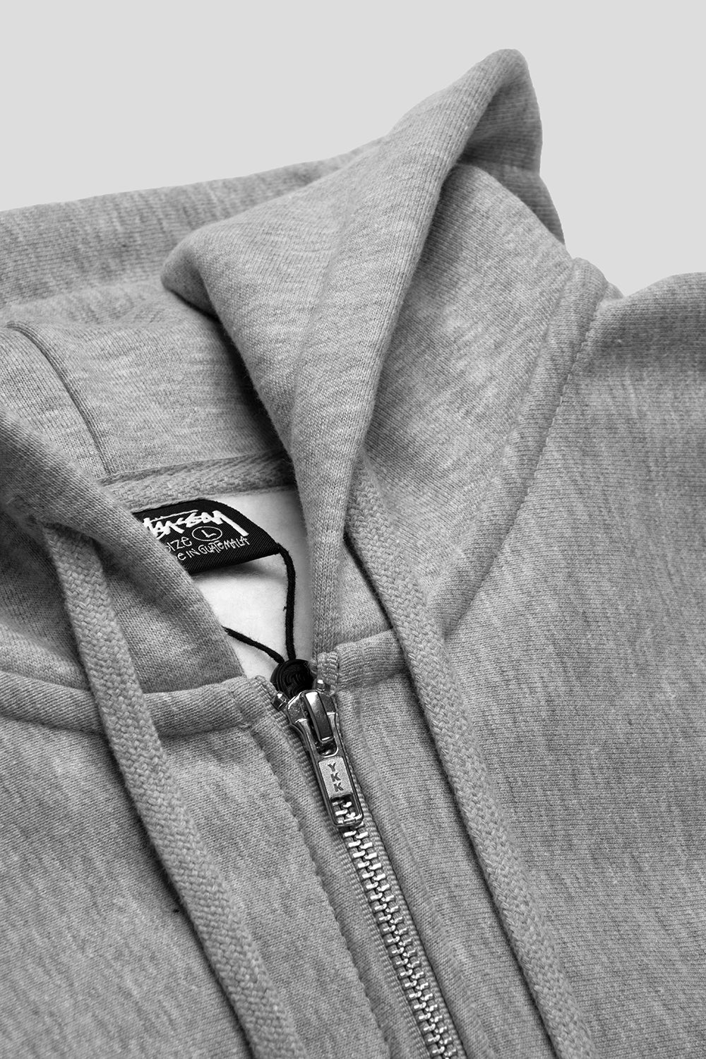 Stussy Stock Logo Zip Hoodie 'Grey Heather' – Foosh