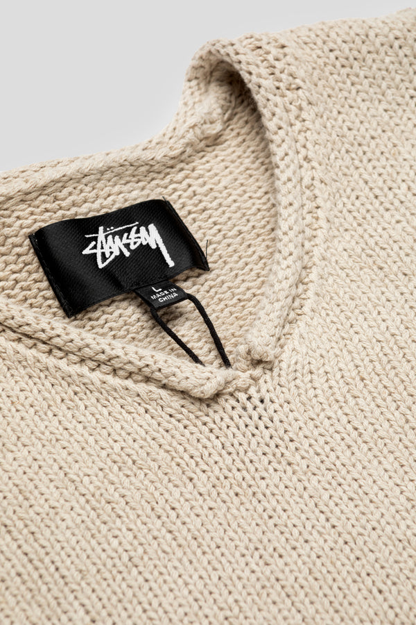 Roll V Neck Sweater 'Oatmeal'