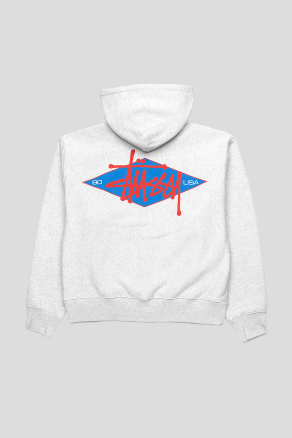 Basic Diamond Zip Hoodie 'Ash Heather'