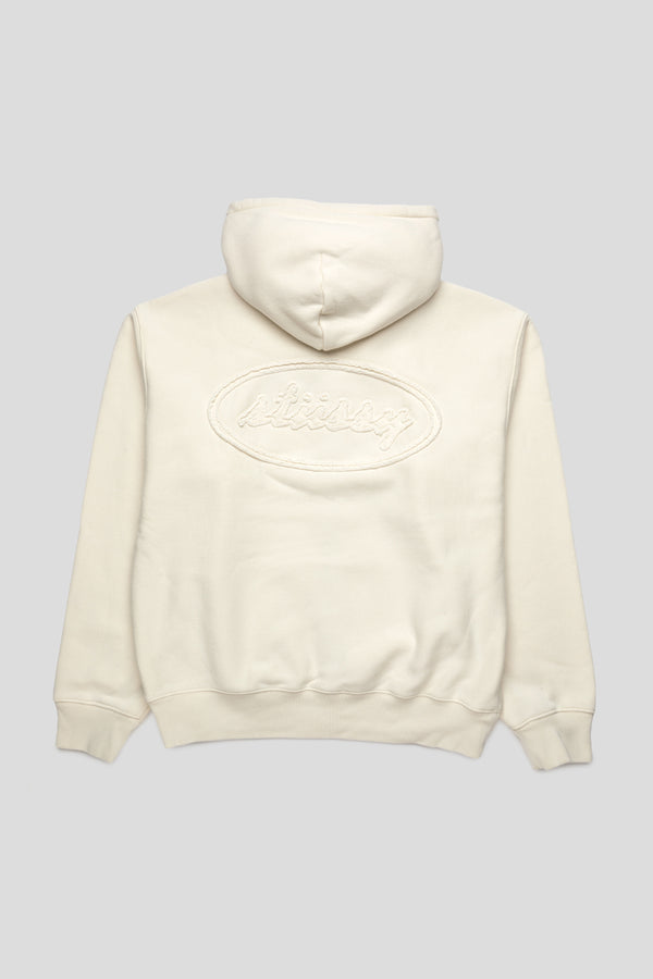 Stussy Cursive Applique Zip Hoodie 'Natural'