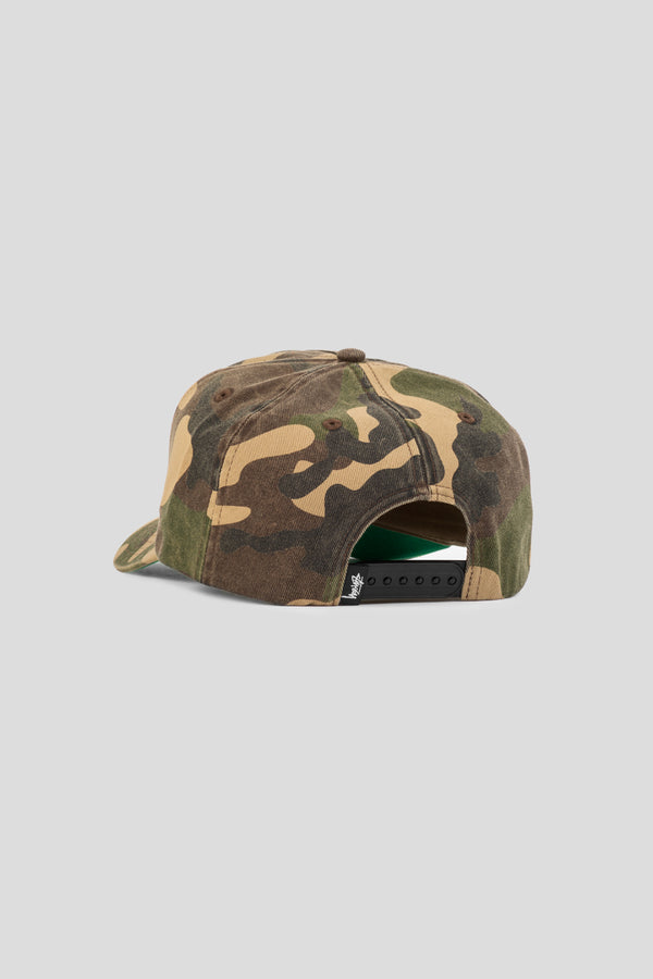 Mid-Depth Big Stock Snapback Cap 'Woodland Camo'