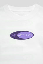 Load image into Gallery viewer, Women's Kragg Cotton Sticker Short Sleeve Shirt 'White Light / Aster'