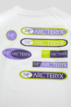 Load image into Gallery viewer, Women's Kragg Cotton Sticker Short Sleeve Shirt 'White Light / Aster'