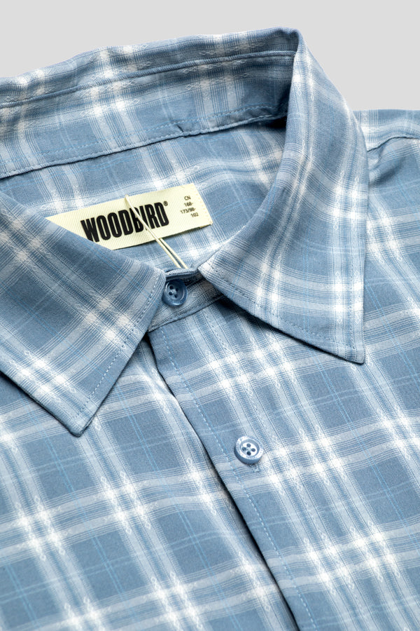 Jong Dobby Check Shirt 'Light Blue'