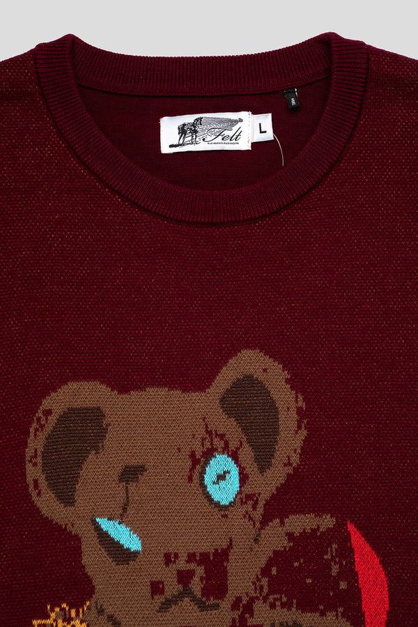 Poor Bear Jacquard Knit Sweater